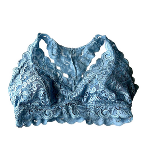 aero light Blue Lace floral racer back Bralette